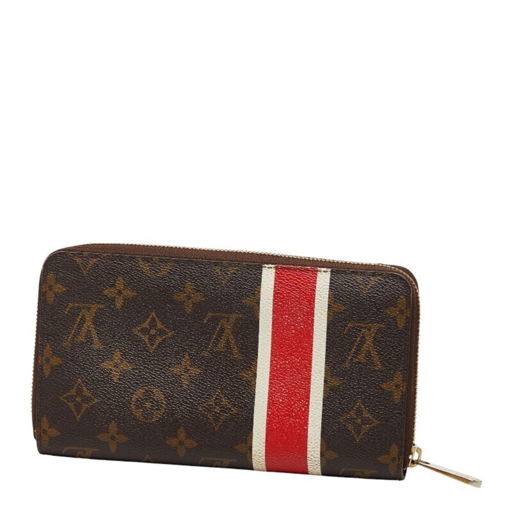 Louis Vuitton Round Zippy Zipper Brown Run Wallet Monogram Organizer Long Brown